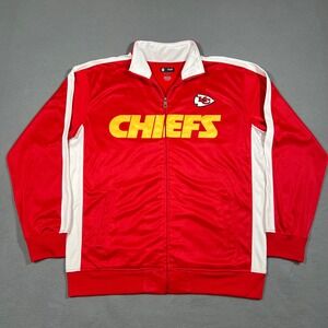 Kansas City Chiefs Track Jacket Mens Large Tall LT Red White NFL‎ Team Apparel